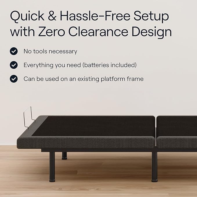 Nectar Premier King Adjustable Base & 13” Mattress (New Version) - Head & Foot Incline - Medium Firm Memory Foam - Cooling Upgrade - 3 Massage Settings - 365-Night Mattress Trial & Forever Warranty