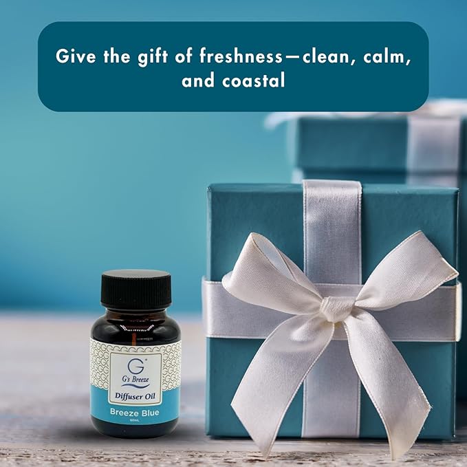G's Breeze Breeze Blue Diffuser Oil Refill - Ocean Inspired Refreshing Scent, Long-Lasting Aroma - Notes of Sea Air, Soft Citrus & Florals - Instant Fresh Energy - Ideal for Home & Office - 60 ML