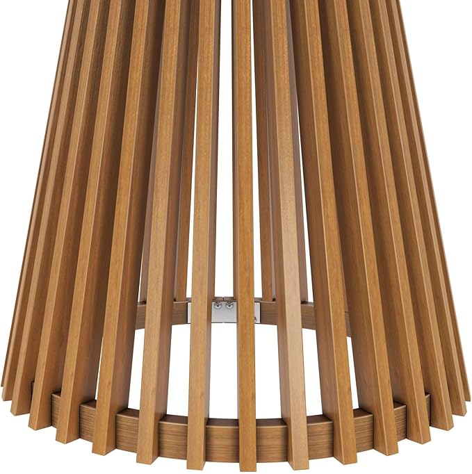 Plank+Beam Lido Round Dining Table, 47", Wooden, Pedestal, Minimalist Kitchen Table for 4 for Dining Room, Pecan