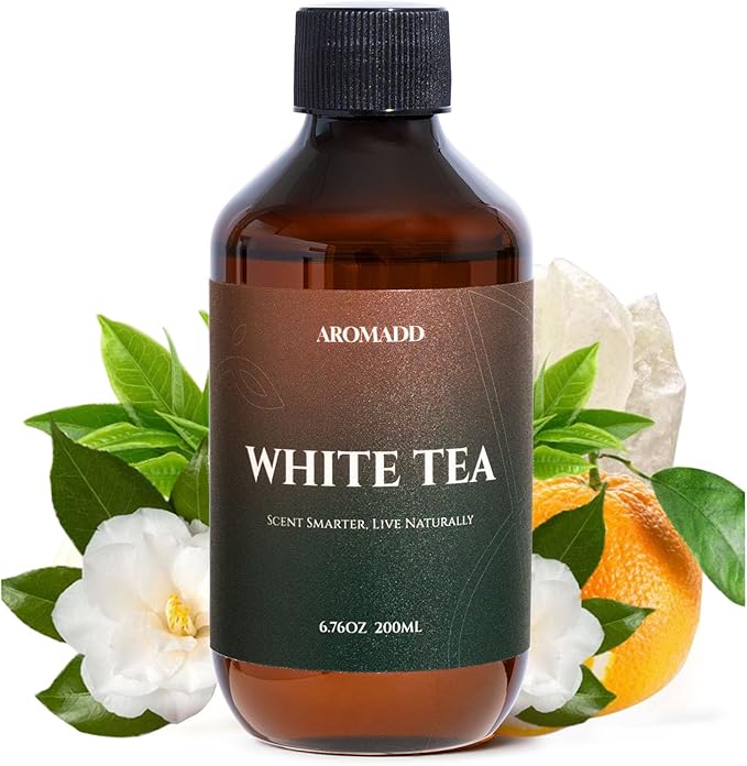 Aromadd Hotel Scents Diffuser Oil White Tea, Luxury Essential Oils for Waterless Diffuser, Aromatherapy Hotel Diffuser Oil for Home & Office, Long-Lasting - 6.76 fl oz (200 mL)