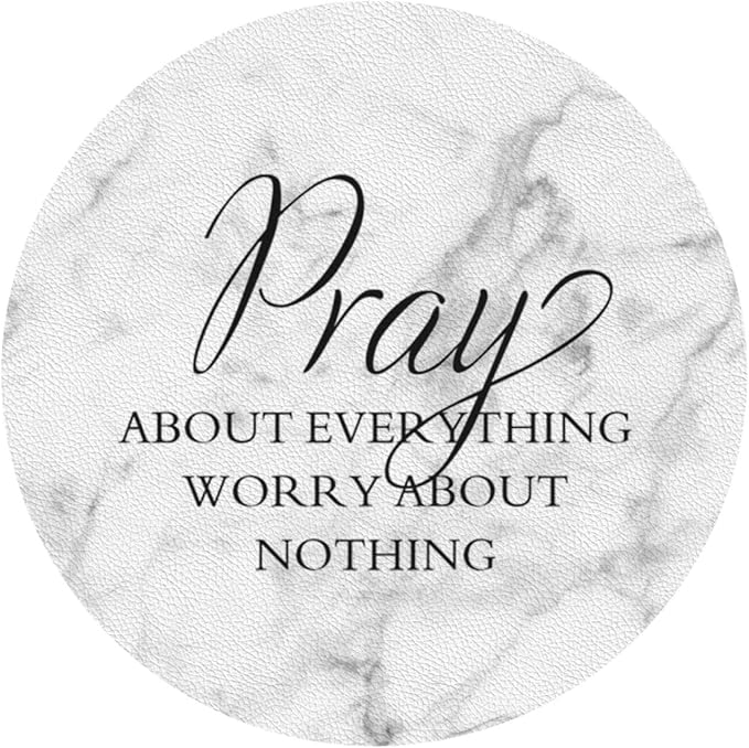 Marble Grey Christian Bible Verses Coasters Set of 6 Coasters for Drinks Absorbent Double-Sided Leather PVC Coaster for Tabletop Protection Coffee Table Decor Ideal for Home Decor House Warming Gifts