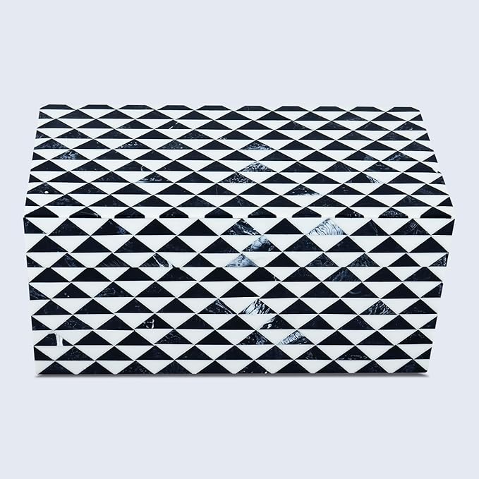 Handicrafts Home Handmade Marquet Prism Collection Decorative Jewelry Box Organizer – Keepsakes, Trinkets, and Home Decor – Antique Coffee Table Storage, Memory Box, Farmhouse Style Decor, 10x5x5