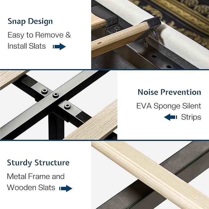 Jocisland King Size Bed Frame with Storage - Upholstered Lift Platform Bed, Wingback Headboard, Hydraulic System, No Box Spring Needed, Wood Slats Support, White