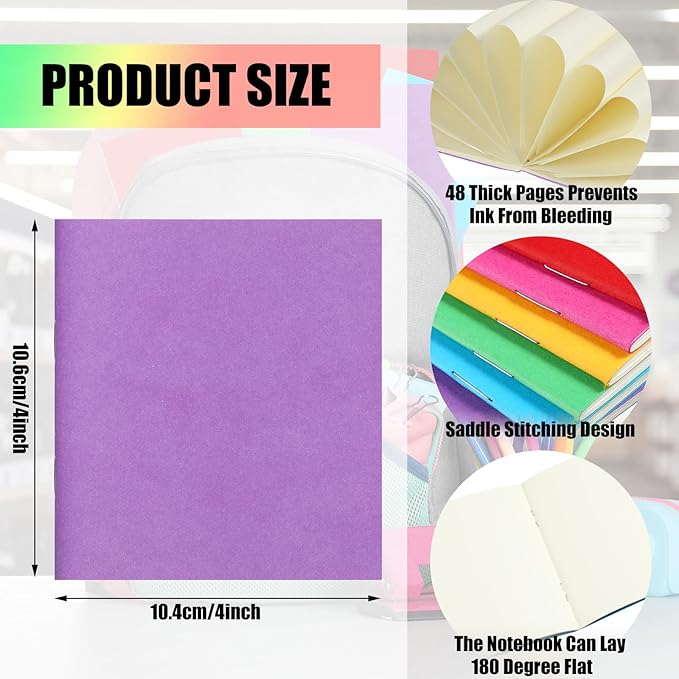 Thenshop 150 Pack Mini Notebooks Bulk Small Notepad Unlined Journals Pocket Blank Sketchbooks Kids Students Gifts Back to School Supplies 4 x 4 Inch 24 Sheets(Multicolor)