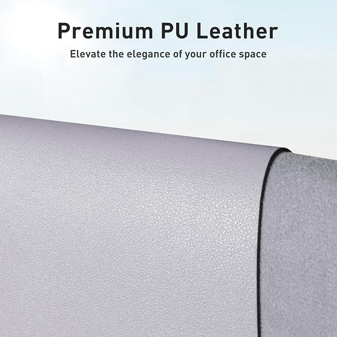 Aothia Faux Leather Desk Mat – Large Mouse Pad, Non-Slip PU Leather Blotter, Waterproof Writing Surface for Office and Home (Smoky Lavender, 47.2" x 23.6")