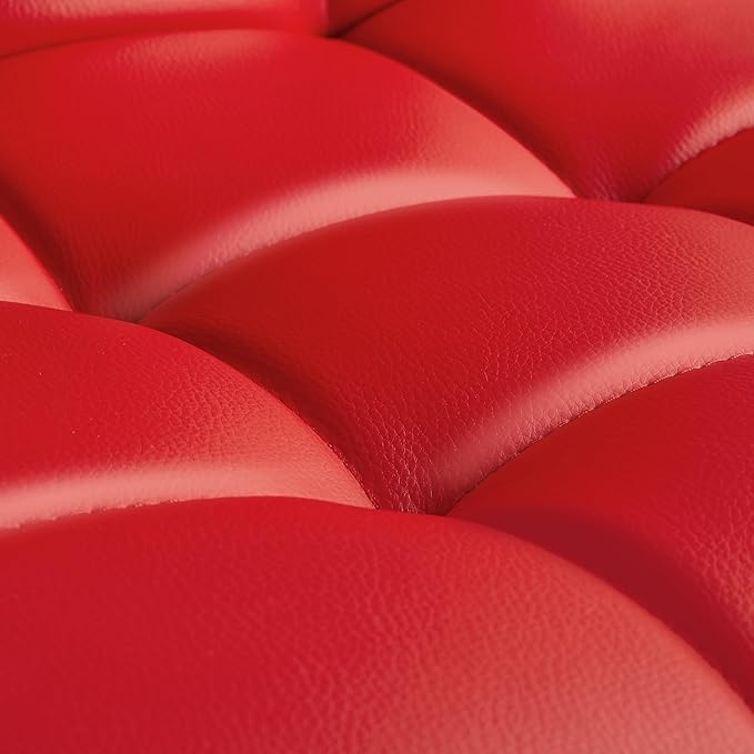 Yaheetech Bar Stools Set of 2, PU Leather Adjustable Swivel Barstools, Hydraulic Kitchen Counter Height Bar Chairs with Armrest and Back for Bar, Kitchen, Dining Room, Red