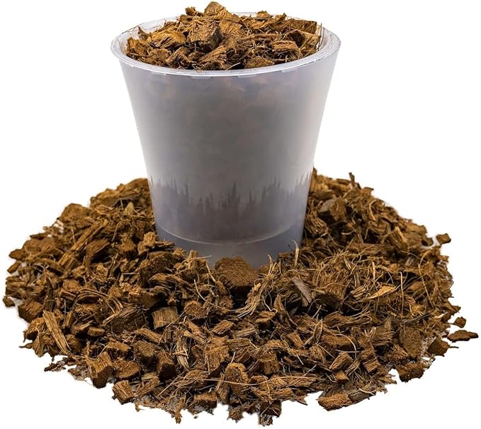 Premium Coconut Husk Chips and Fibers Mix for Orchids, Houseplant, Monstera and Fiddle Leaf Fig by GARDENERA (2 Quart Bag)