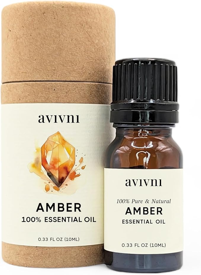 Amber Essential Oil - 100% Pure & Natural, Organic, Undiluted for Aromatherapy, Skin, Hair, Diffuser (0.33oz - 10ml)…