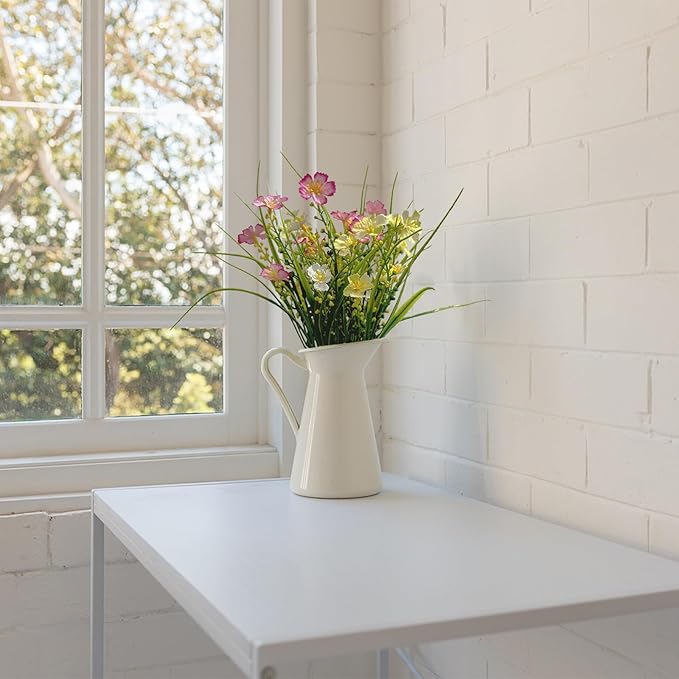 24 Bundles Fake Outdoor Wild Flowers Lifelike UV Resistant Mixed Colors Artificial Flowers for Indoor Outside Hanging Planters Garden Home Office Decor