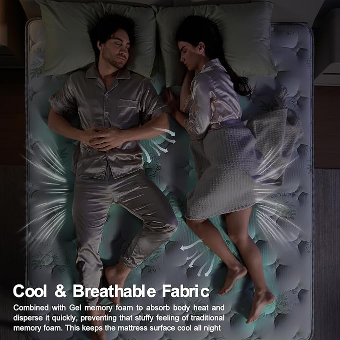 Queen Size Mattress 14 Inch, Medium Firm Memory Foam Hybrid Mattress with Individual Pocket Spring - Pressure Relief, Motion Isolation, Cool Sleep, 80" x 60"