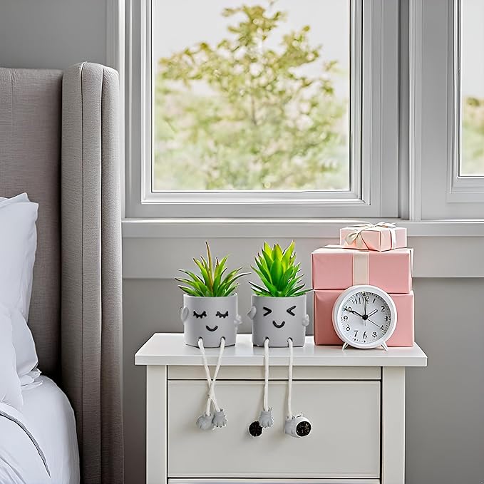 Lifelike Artificial Succulent Plants with Creative Pots, Realistic Faux Greenery for Home, Office, Bathroom, Bedroom, Kitchen, and Desk Decor, Long-Lasting Maintenance-Free DecorHome Office