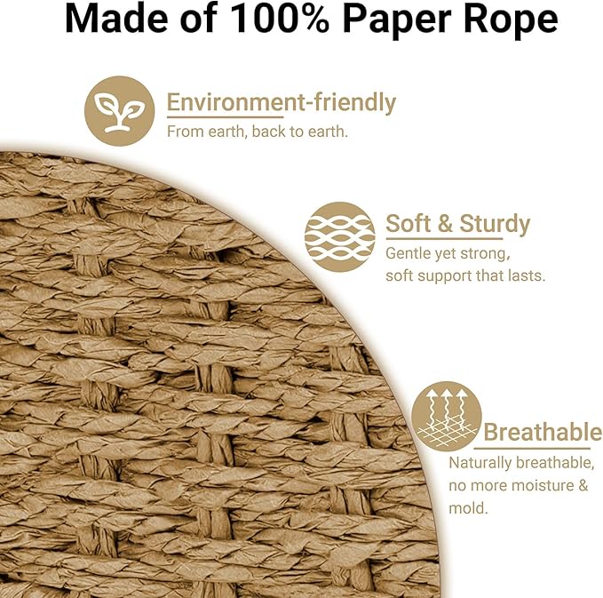 Wicker Baskets for Organizing,Pantry, Kitchen Counter with Handles, Handwoven Woven Storage Baskets for Fruit, Bread, Vegetable, Paper Storage Bins for Shelves, 3 Pack, Natural