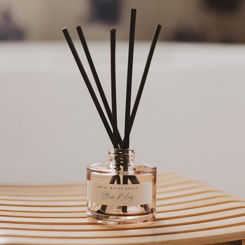 Sweet Water Decor Citrus Calm Reed Diffuser – Room Decor Aesthetic with Long-Lasting Premium Fragrance of Lemon, Orange, Eucalyptus, Parsley, Lavender, and Sage for 4 Months – Ideal for Home Decor