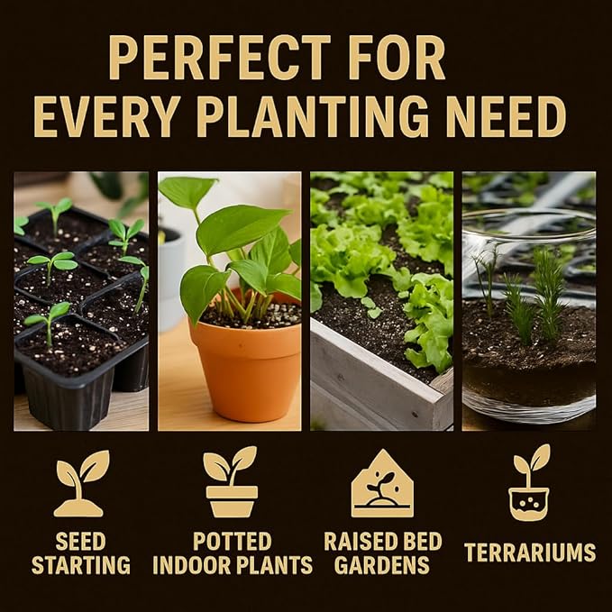 Horticultural Organic Vermiculite for Plants - Medium Grade - Natural Soil Additive for Gardening, Houseplants, Mushrooms, Potted Plants, Hydroponics, Terrariums (5 Quart)