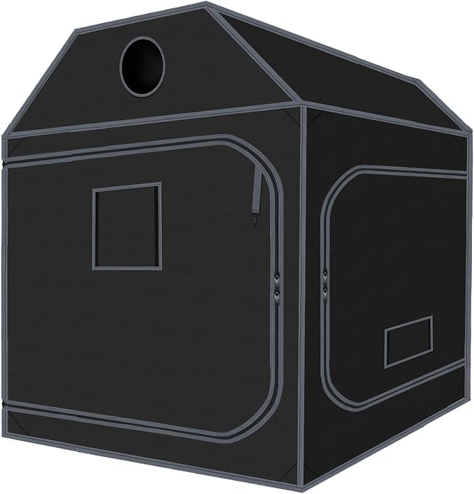 5x5 Grow Tent, 60"x60"x72" Roof Cube Plant Grow Tent, Indoor Growing Tent with Observation Windows, Lightproof Roof Cube Tent with Floor Tray, Mylar Hydroponic Tent