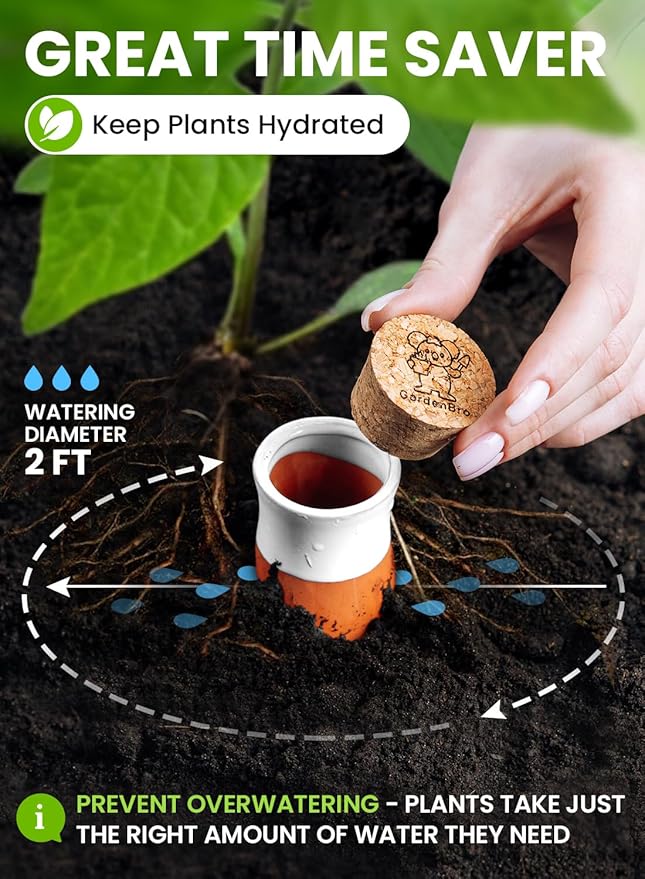 4 Pcs Ollas Terracotta Watering Pots Large - 14 Oz Self Watering Planter Insert Olla Watering System for 1-Week Easy to Refill - Clay Plant Watering Globes for Outdoor & Indoor Plants [4, White]