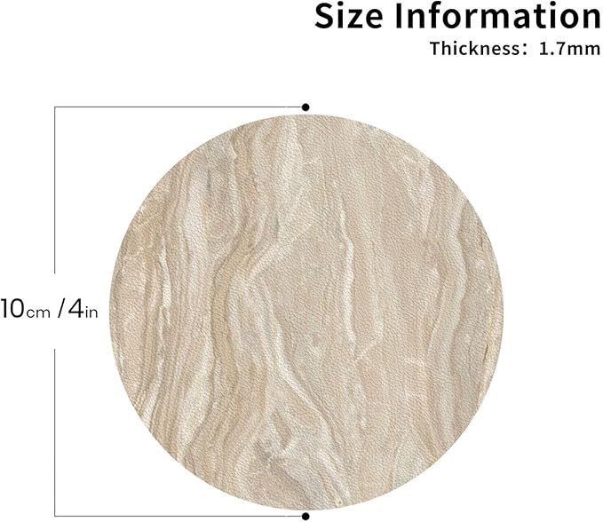 Sand Marble Coasters Set of 6 Coasters for Drinks Absorbent Double-Sided Leather PVC Coaster for Tabletop Protection Coffee Table Decor Ideal for Home Decor House Warming Gifts