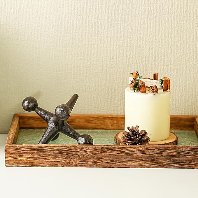 Sungmor Cast Iron Decorative Jack Statue, Home Office Accent Figurine, Antique Brown Jack Sculpture for Bookcase or Table Decoration, Creative Bookends, Paperweight, Door Stop