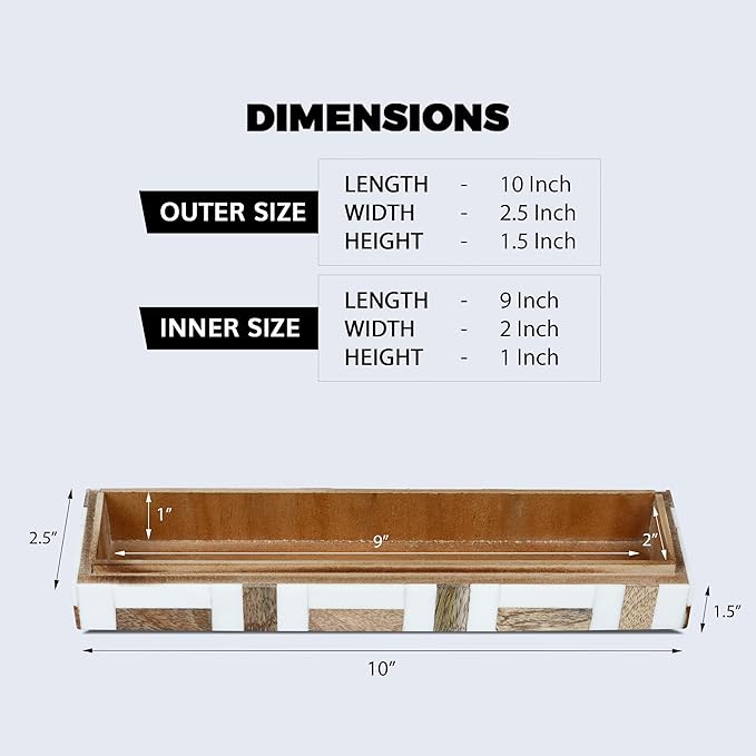Handicrafts Home Decorative Storage Box, Keepsake Holder & Gift Box or Decorative Accent, Home decor, Jewelry Organizer, Made with Wood & Resin Inlay, Handmade Marquet Chase Collection- 10X2.5X1.5 In