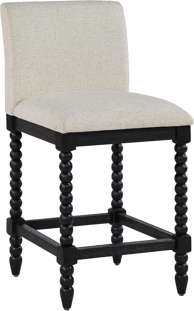 DUHOME Spindle Counter Stool with Padded Spring Seat,Wooden Bar Stools Farmhouse 26 Inch Counter Height Stools Chairs with Spindle Back for Kitchen Island