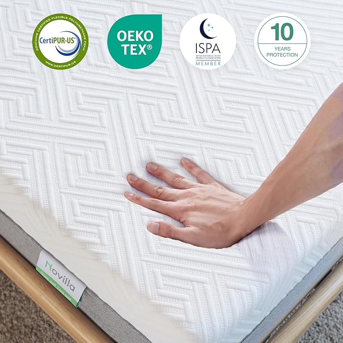 Novilla Twin Mattress 6 Inch, Gel Twin Memory Foam Mattressess in a Box for Supportive & Pressure Relief & Cooling Night Sleep, CertiPUR-US Certified