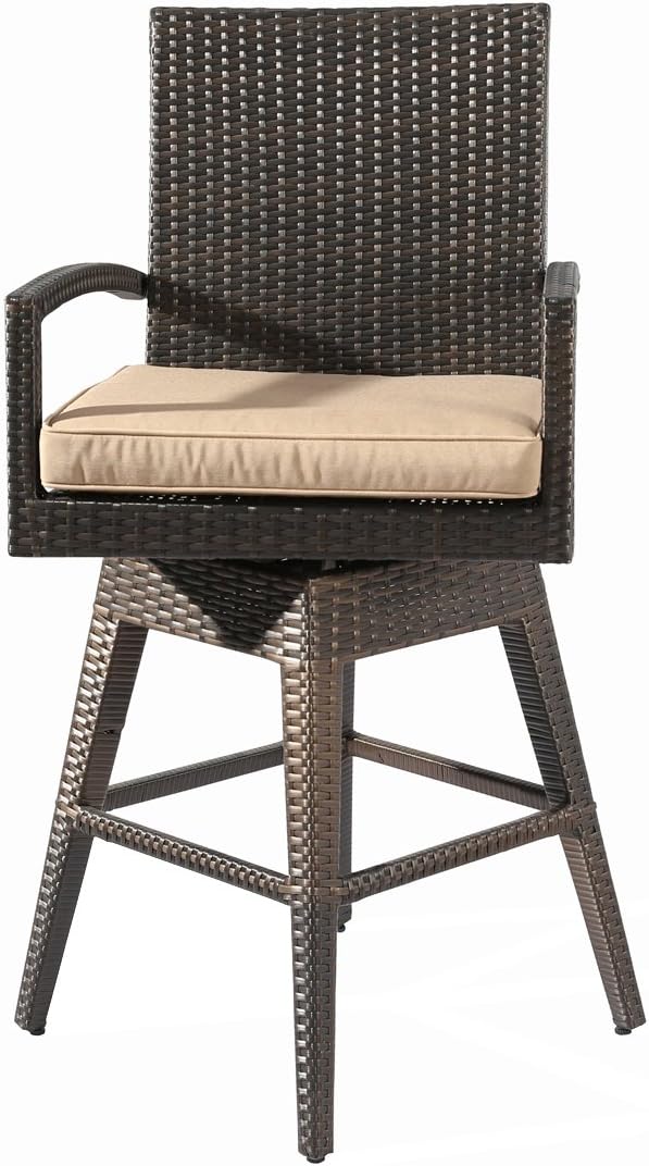 Ulax Furniture Outdoor Wicker Bar Height Stools