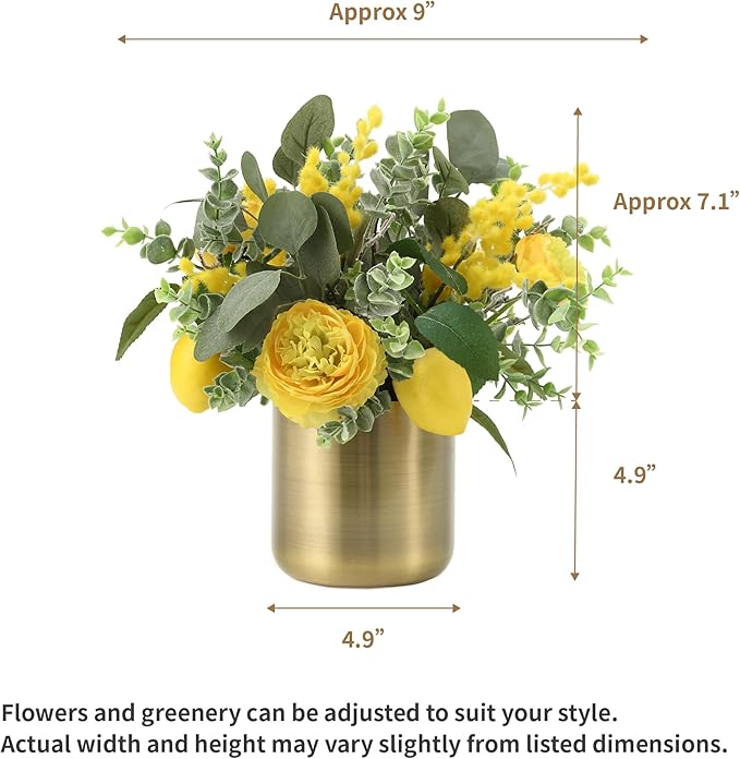 Timeless Luxe Bloom - Premium Artificial Fake Flower for Outdoor, Indoor, Garden, Home, Office, Bouquet Centerpiece Wedding, Event, Party Decoration (Sunhine Bliss Bouguet)