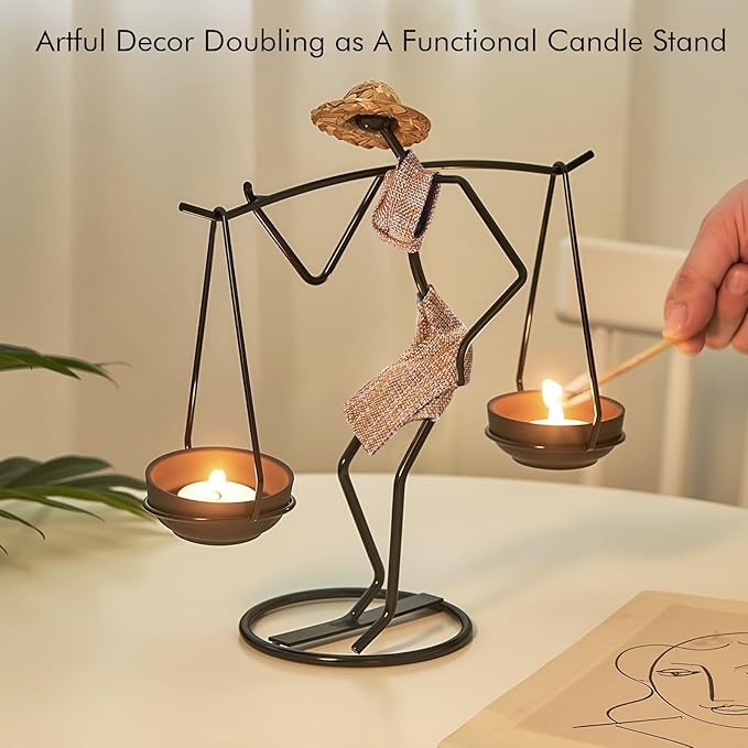 Notart Art Gallery | Creative African Tribal Lady Candle Holders, Tribal Lady Candle Holder Centerpieces, Iron Candlestick Holders for Home, Bar,Dining Table Decor, Personalizable Style Shelf Décor