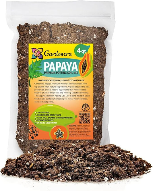 Papaya Potting Mix - Promote Strong Roots and Bountiful Yield with Our Premium Blend - 4 Quart