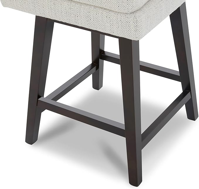 CHITA Counter Height Swivel Bar Stools Set of 4, FSC Certified Upholstered Fabric Barstool Chairs with Back, 26.8" H Seat Height, Fabric in Ivory