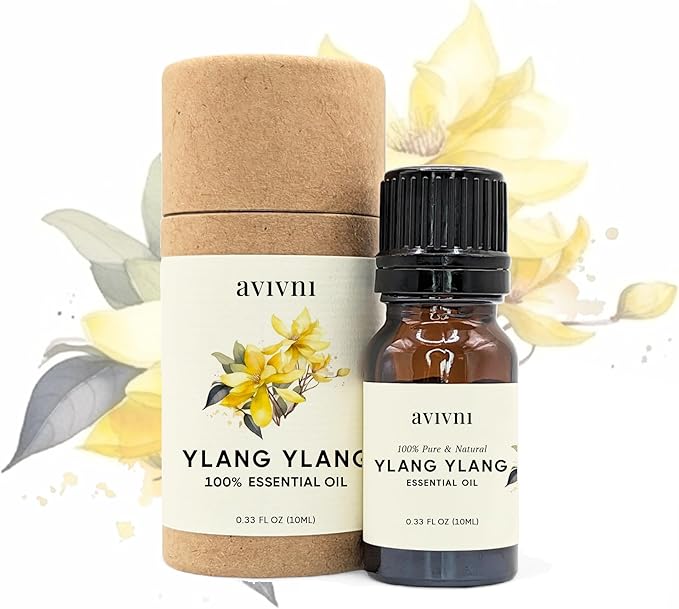 Ylang Ylang Essential Oil - 100% Pure & Natural, Organic, Undiluted for Aromatherapy, Hair, Diffuser (0.33oz - 10ml)