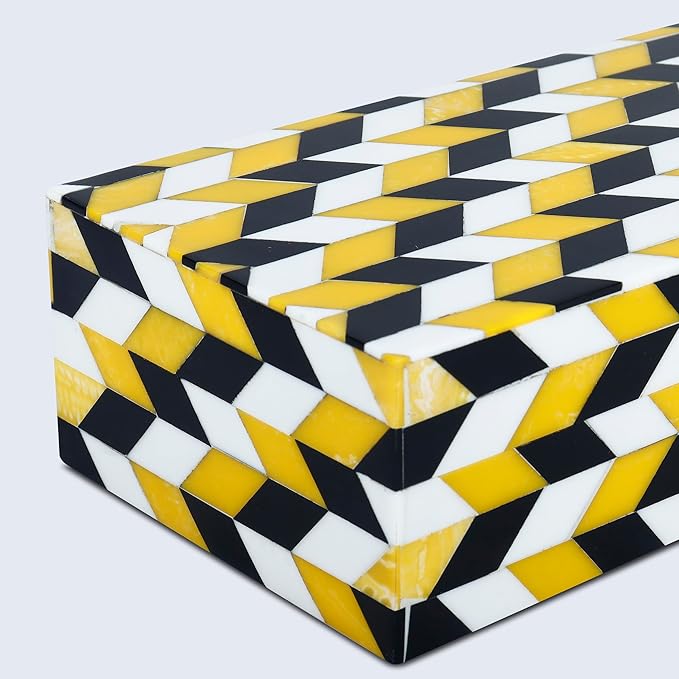 Handicrafts Home Handmade Marquet Artemis Decorative Jewelry Box Organizer – Keepsakes, Trinkets, and Home Decor – Antique Coffee Table Storage, Memory Box, Farmhouse Style Decor, 10x4.5x2.5