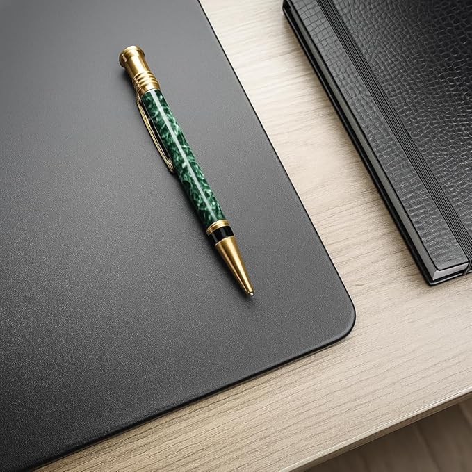 Classic Black Leather 30" x 19" Desk Mat Without Rails