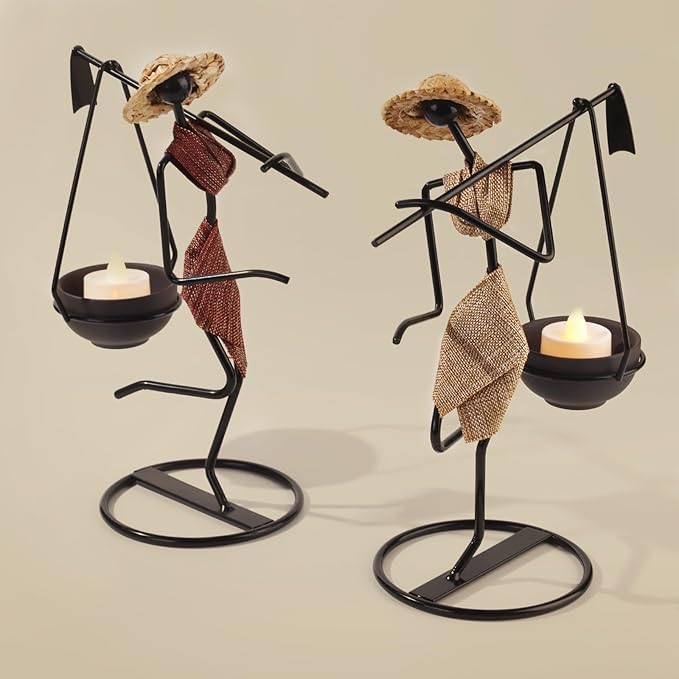 Notart Art Gallery | Creative African Tribal Lady Candle Holders, Tribal Lady Candle Holder Centerpieces, Iron Candlestick Holders for Home, Bar,Dining Table Decor, Personalizable Style Shelf Décor