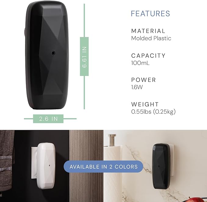 Air Esscentials The Diamond Smart Scent Air Machine for Home, Bluetooth App-Controlled, Covers up to 500 sq. ft, 100mL Waterless Fragrance Oil Diffuser with Cold Air Aromatherapy, Black