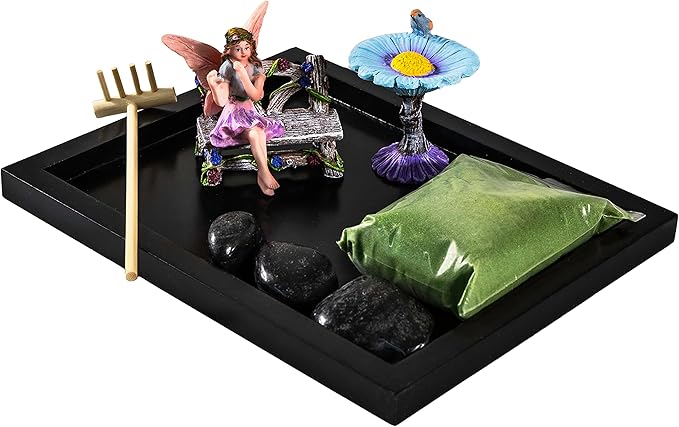 Desktop Fairy Garden - Zen Decor for Desk - Fairy Garden Set - Theme Accessories - Gift