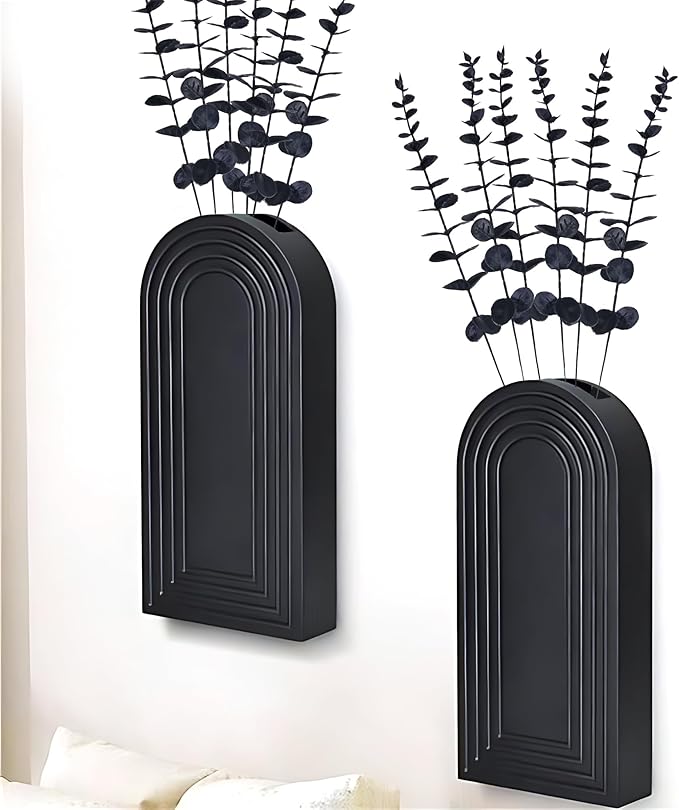 summer flower 26Pcs Black Artificial Eucalyptus Stems Faux Halloween Flowers Eucalyptuses Home Decor (26, Black)