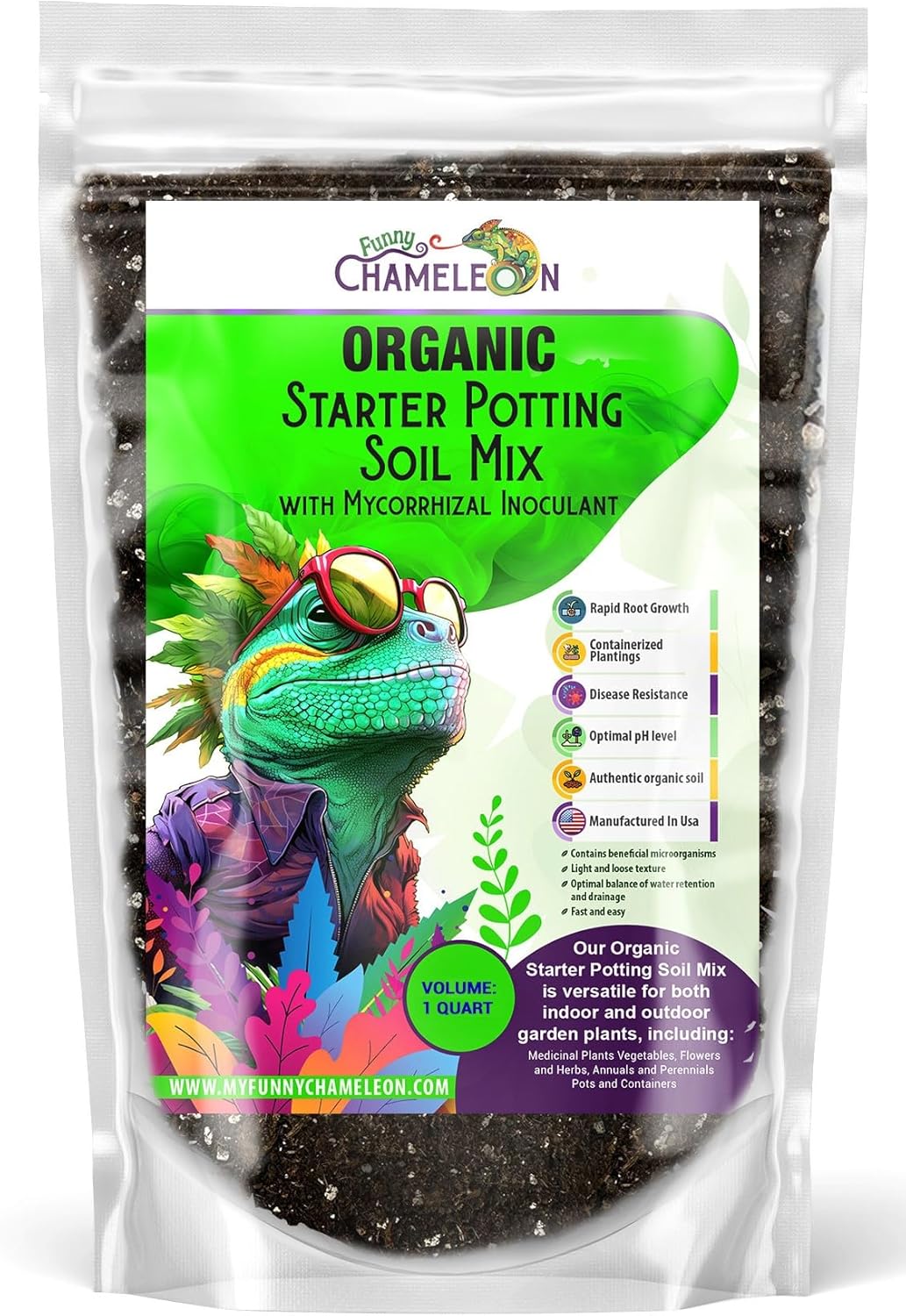 Organic Seed Starter Soil – Seed Starting Mix with Mycorrhizal Fungi – Natural Root Stimulator – Potting Soil for Vegetables and Herbs (1 Quart)
