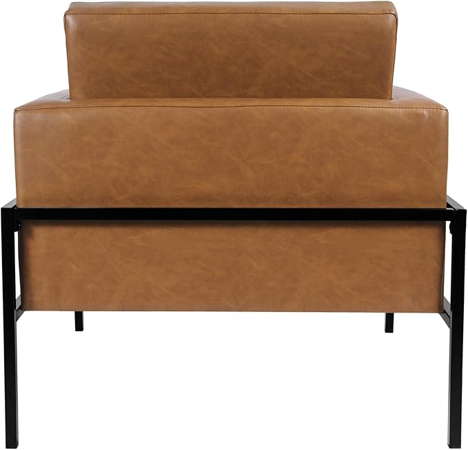 HomePop Modern Metal Frame Accent Chair Home Décor|Accent Chairs for Living Room & Bedroom - Carmel Faux Leather
