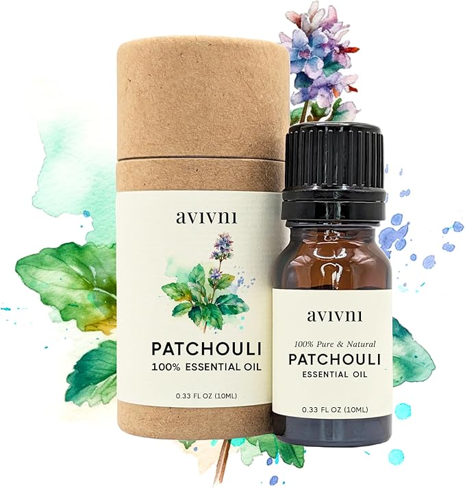 Patchouli Essential Oil - 100% Pure & Natural, Organic, Undiluted for Aromatherapy, Skin, Hair, Diffuser (0.33oz - 10ml)…