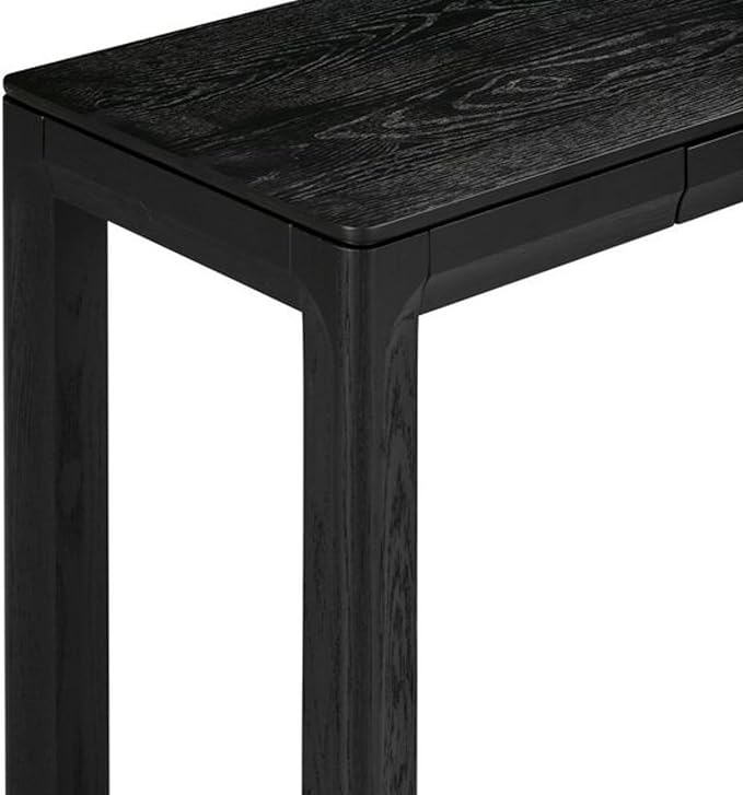 NTC Flow Modern Wooden Rectangle Console Table with Hidden Drawer – Waterproof & Heat Resistant, Burnt Black