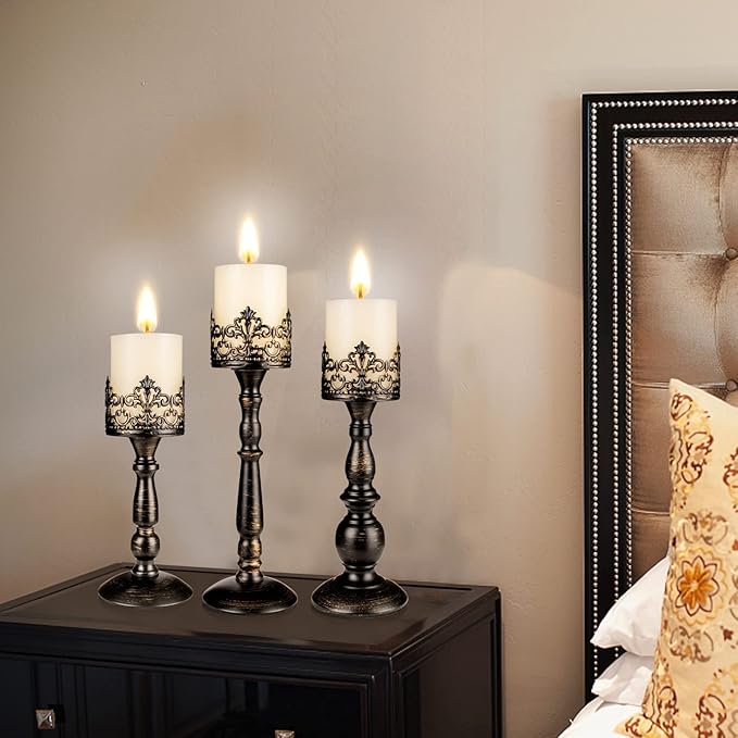 Vintage Candle Holder for Table Centerpiece Gothic Candle Stand Set
