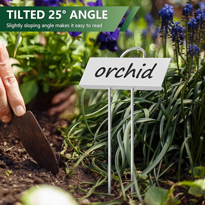 50-Pack Metal Plant Labels, 10.6" Garden Markers Reusable Nursery Tags for Vegetables Herb Flower Seed Greenhouse