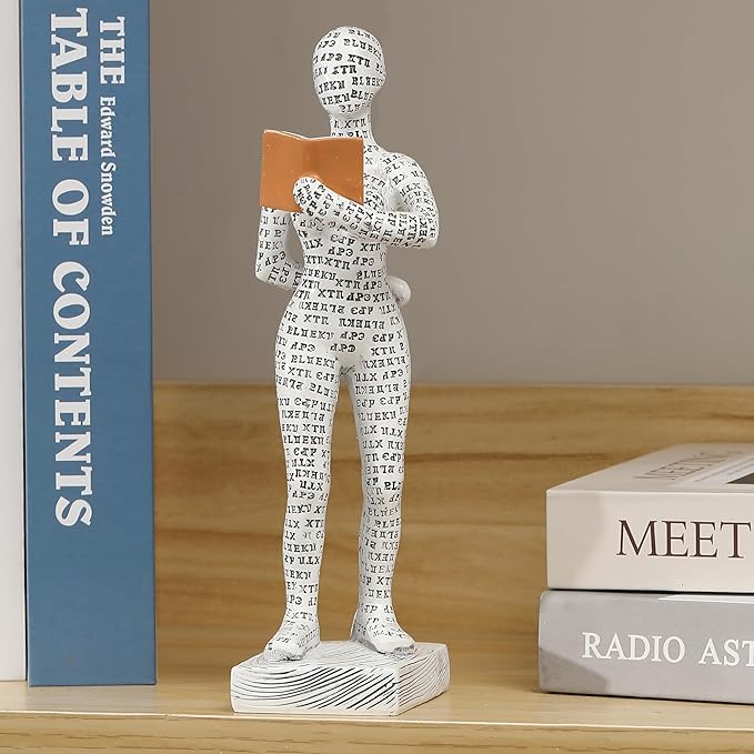 GRAPMKTG Home Decor Pulp Reading Women Thinker Statue Aesthetic Sculpture Room Decor Modern Abstract Decoration on Shelf Table Desk for Living Room Office Bedroom J