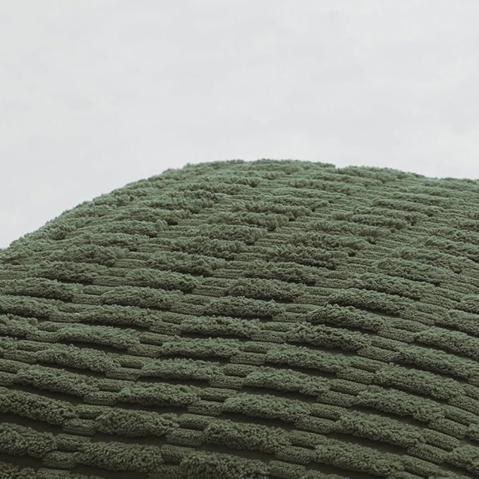 Fancy Homi 2 Packs Boho Olive Green Decorative Throw Pillow Covers 24x24 Inch for Couch Bed Sofa, Rustic Modern Farmhouse Home Decor, Soft Plush Corduroy Cute Square Cushion Case 60x60 cm