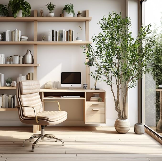 Artificial Olive Tree - 9ft Tall Fake Olive Plant in Pot - Faux Silk Tree for Indoor