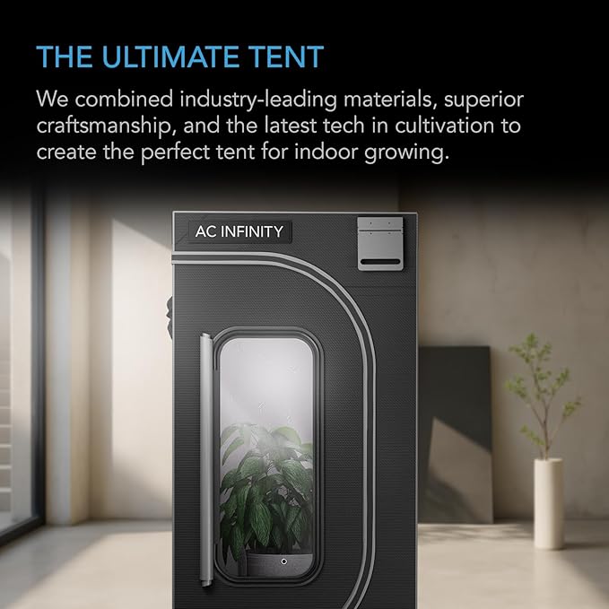 AC Infinity CLOUDLAB 866, Advance Grow Tent 5x5, Thickest 1" Poles, 2000D Mylar Canvas, Lab-Tested Highest Reflectivity, Largest Zipper Window, Controller Mount Plate, 60" x 60" x 80" Indoor Growing