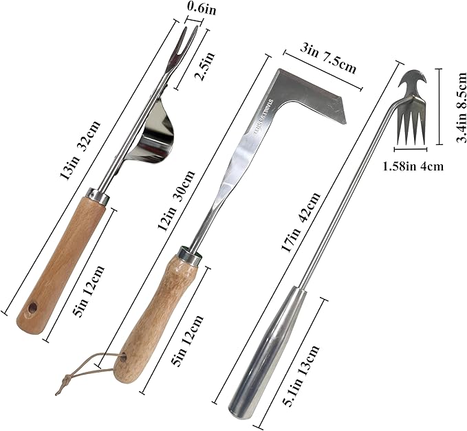 Weed Puller Tool, 3 Pack Stainless Steel Hand Weeder Tool, Multi-Purpose Weed Remover Tool Weeding Tools for Gardening