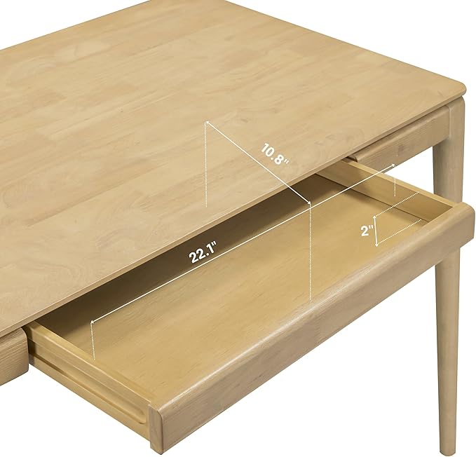 NTC Mingle Desk 47 Inch Modern Design, Rectangular Dinner Table for Dining Room, Living Room Furniture, Effortless Assembly - Sand