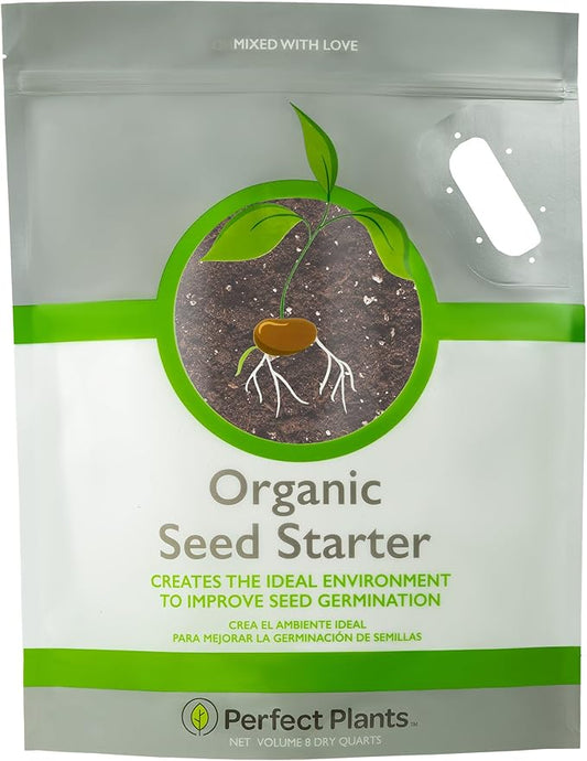 Perfect Plants Organic Seed Starter Soil Mix 8qts. | Germinate Seeds at Home | Sustainable Gardening Substrate